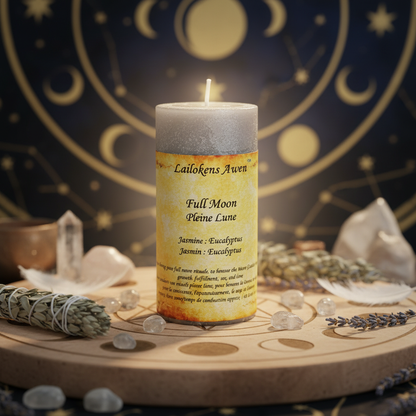 Full Moon Scented Lailokens Awen Candle, 4"