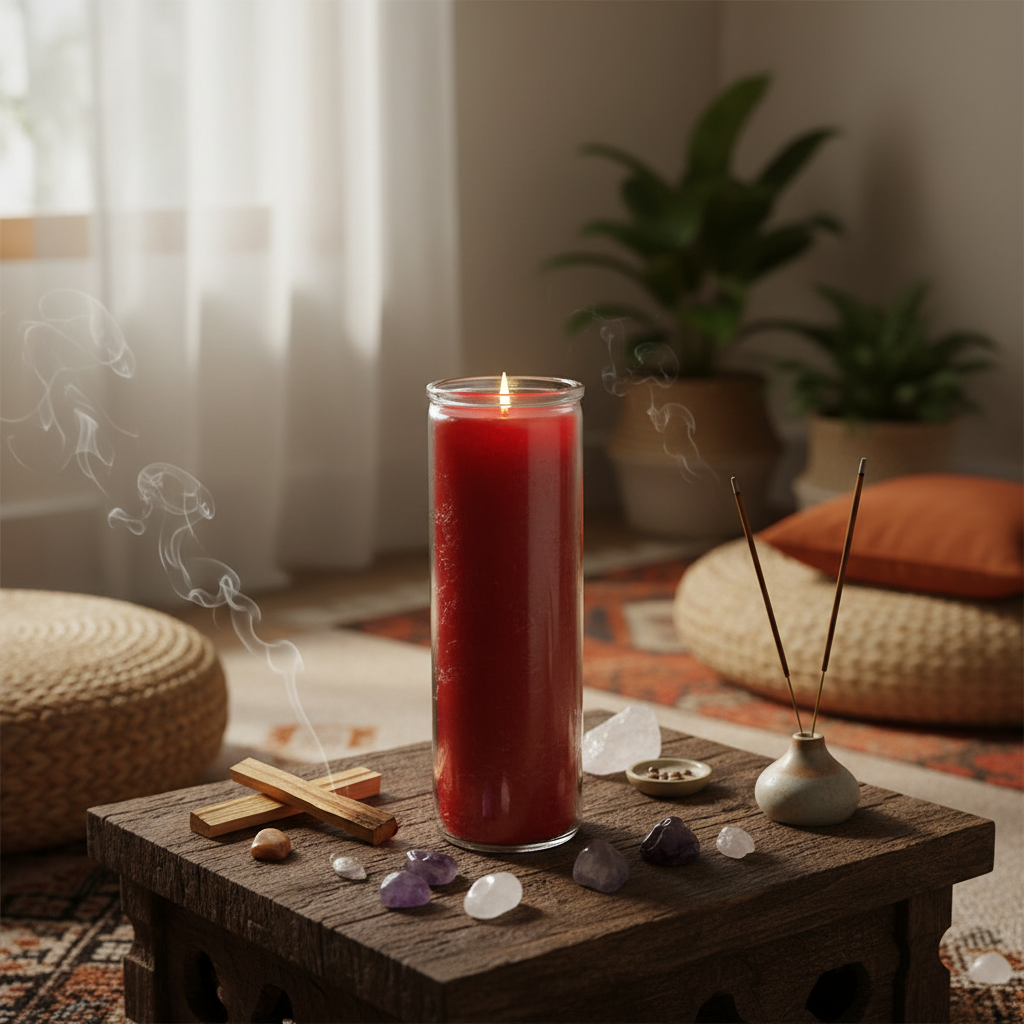 Red 7-day jar candle