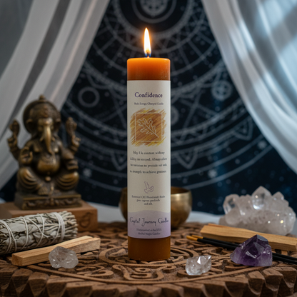 Confidence Reiki Charged pillar candle