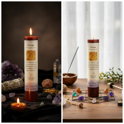 Courage Reiki Charged pillar candle