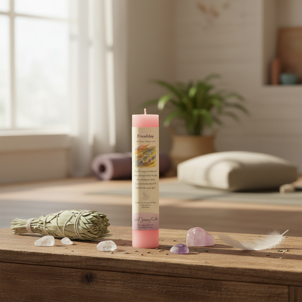Friendship Reiki Charged pillar candle