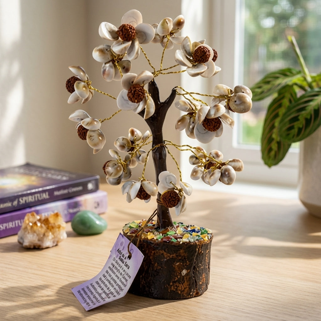 Wide-angle shot of Good Luck Tree displayed in a serene natural environment, emphasizing handcrafted details.