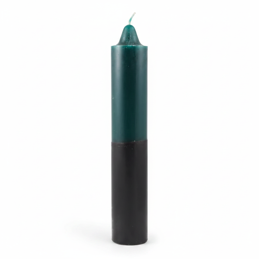 Green/Black Pillar Candle, 9"