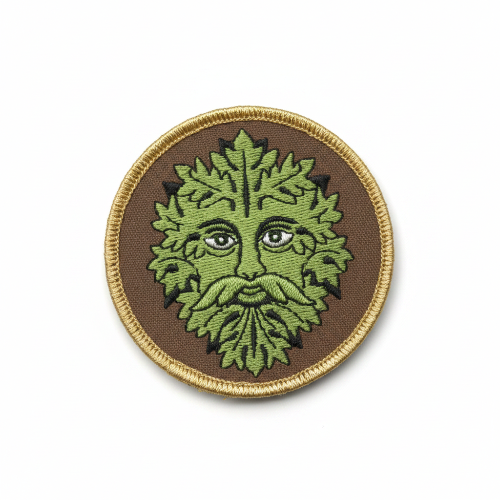 Green Man Iron-On Patch, 3"