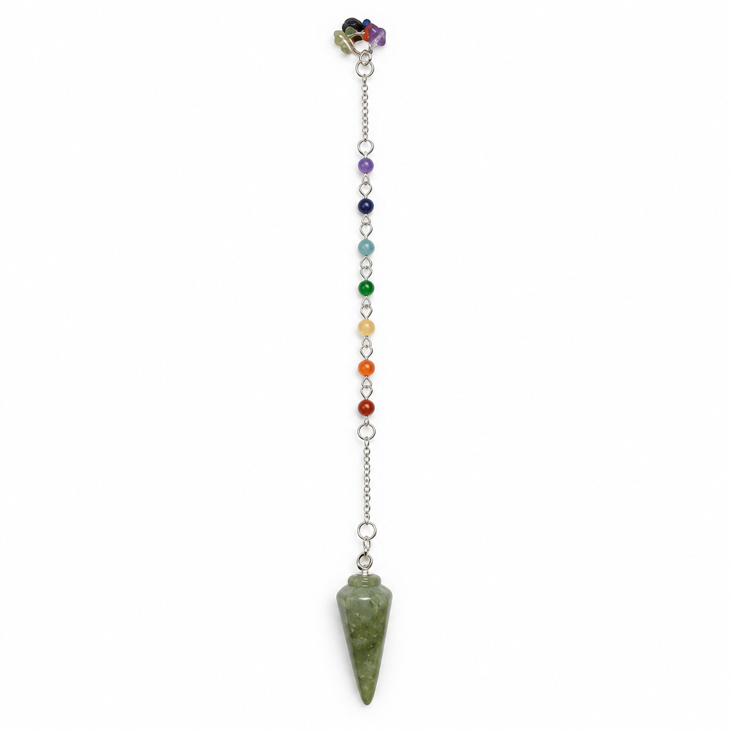 Green pendulum on white