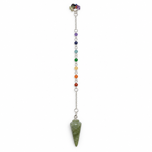 Green pendulum on white