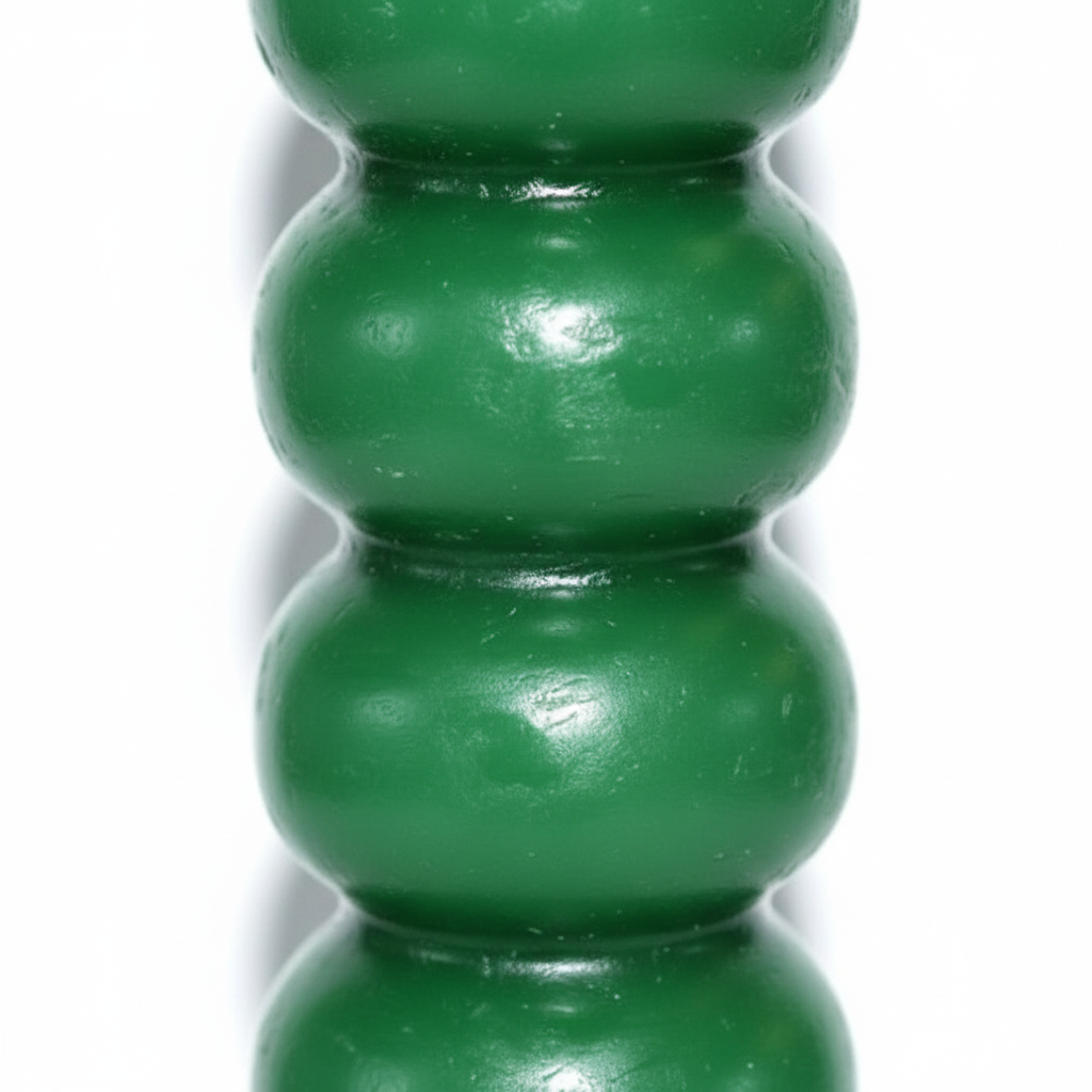 Green Seven Knob Candles, 6 1/2 Inches, detail view