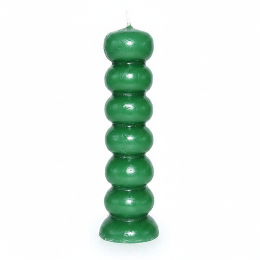 Green Seven Knob Candles, 6 1/2 Inches