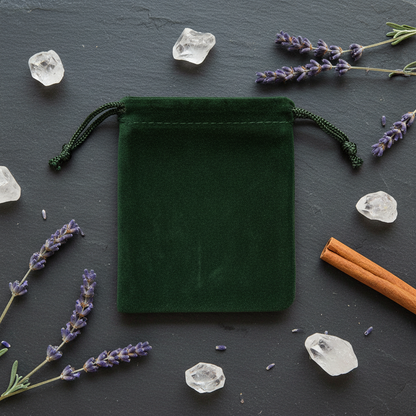 Green Velveteen Bag, 2 x 2.5 Inches, alternate view