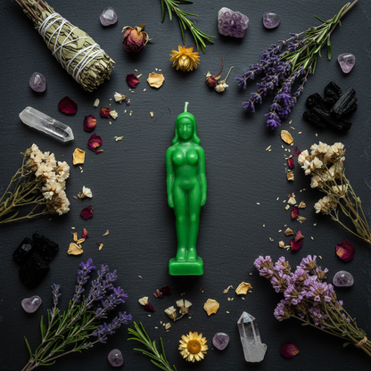 Green Woman Candle, 6 3/4", alternate view