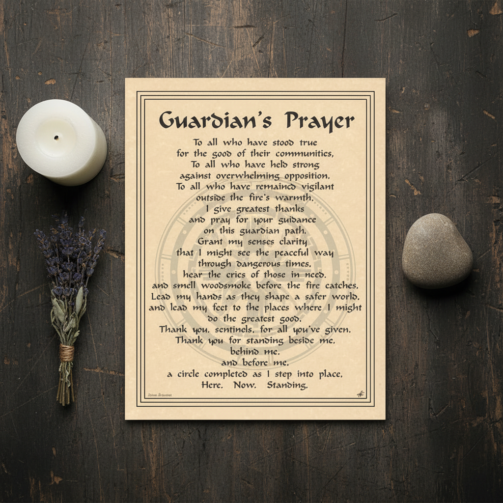 Guardian's Prayer Poster by AzureGreen, 8½" × 11", alternate view