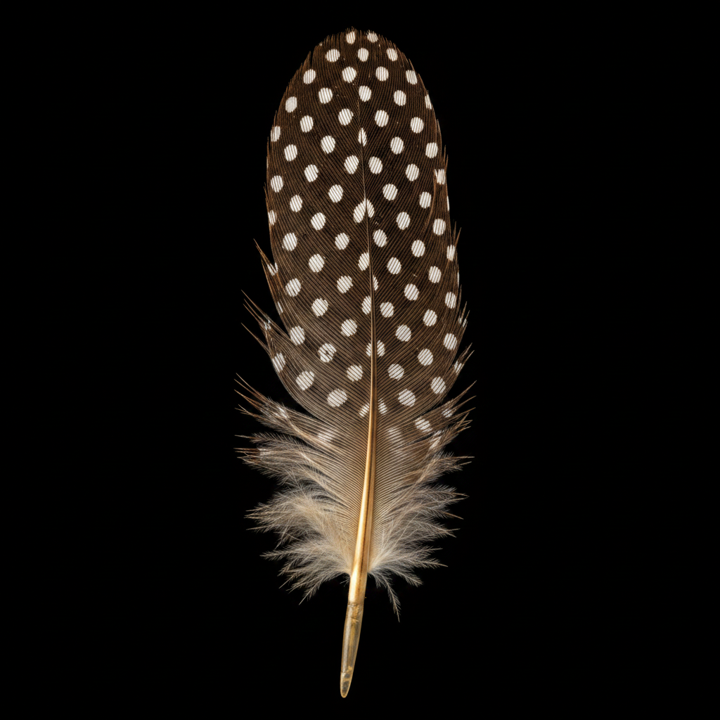 Guinea Hen Wing Feather, detail view