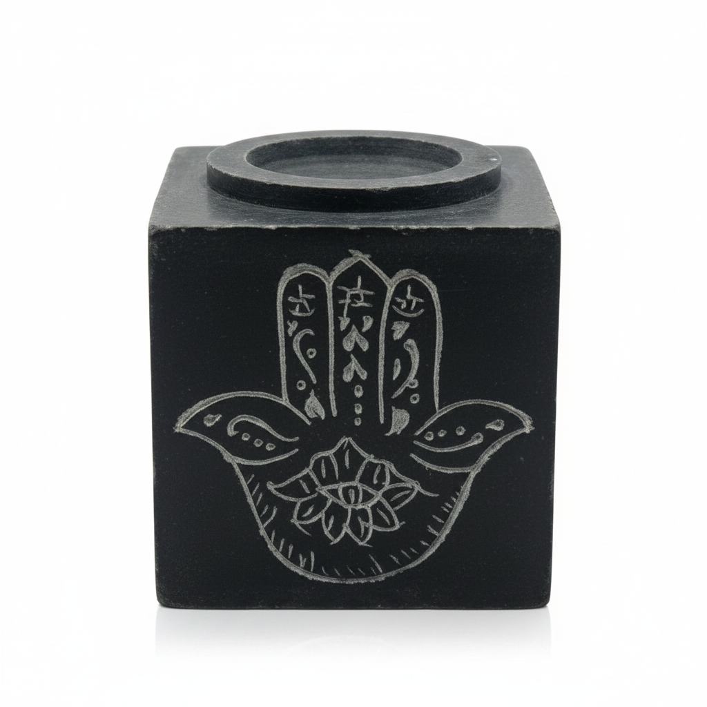 Hand Soapstone Oil Diffuser, 3" Square