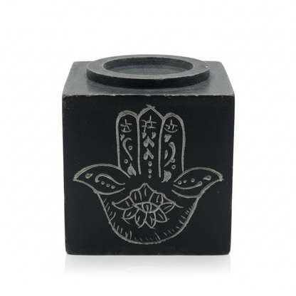 Hand Soapstone Oil Diffuser, 3" Square
