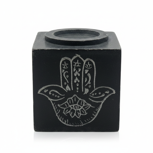 Hand Soapstone Oil Diffuser, 3" Square