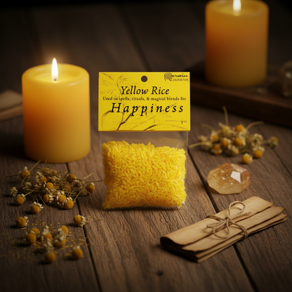 Happiness Yellow Rice, 1 oz Bag, styled on altar