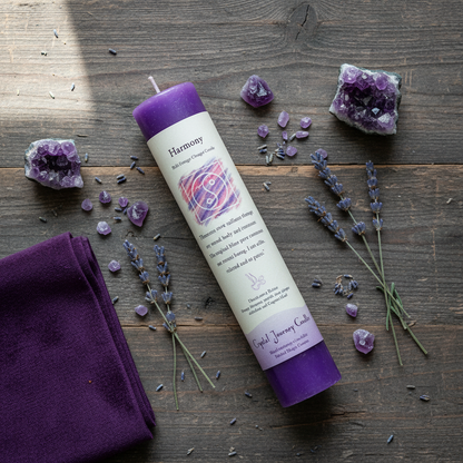 Harmony Reiki Charged Pillar Candle, alternate view