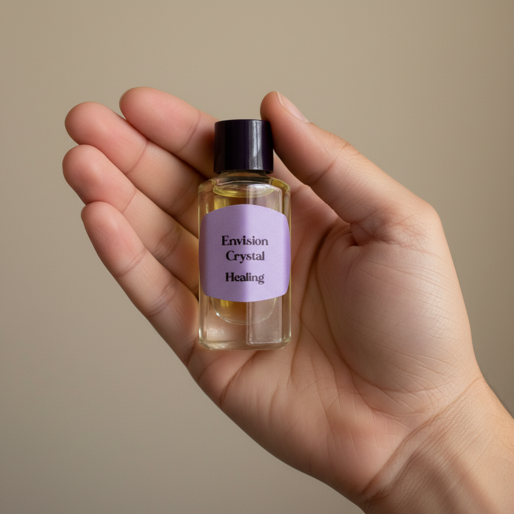 Healing Anointing Oil, 2 Dram, held in hand