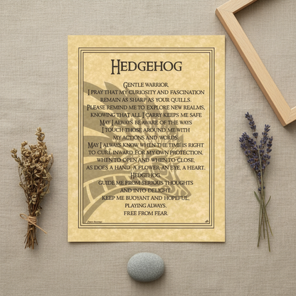 Hedgehog Prayer Poster, 8.5" x 11", alternate view