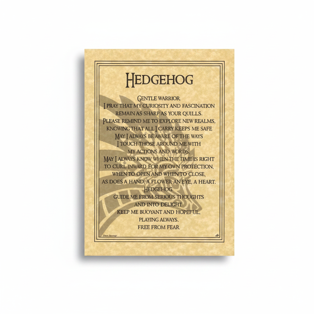 Hedgehog Prayer Poster, 8.5" x 11"