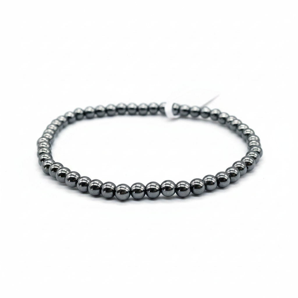 Hematite Bead Bracelet, 4mm Beads
