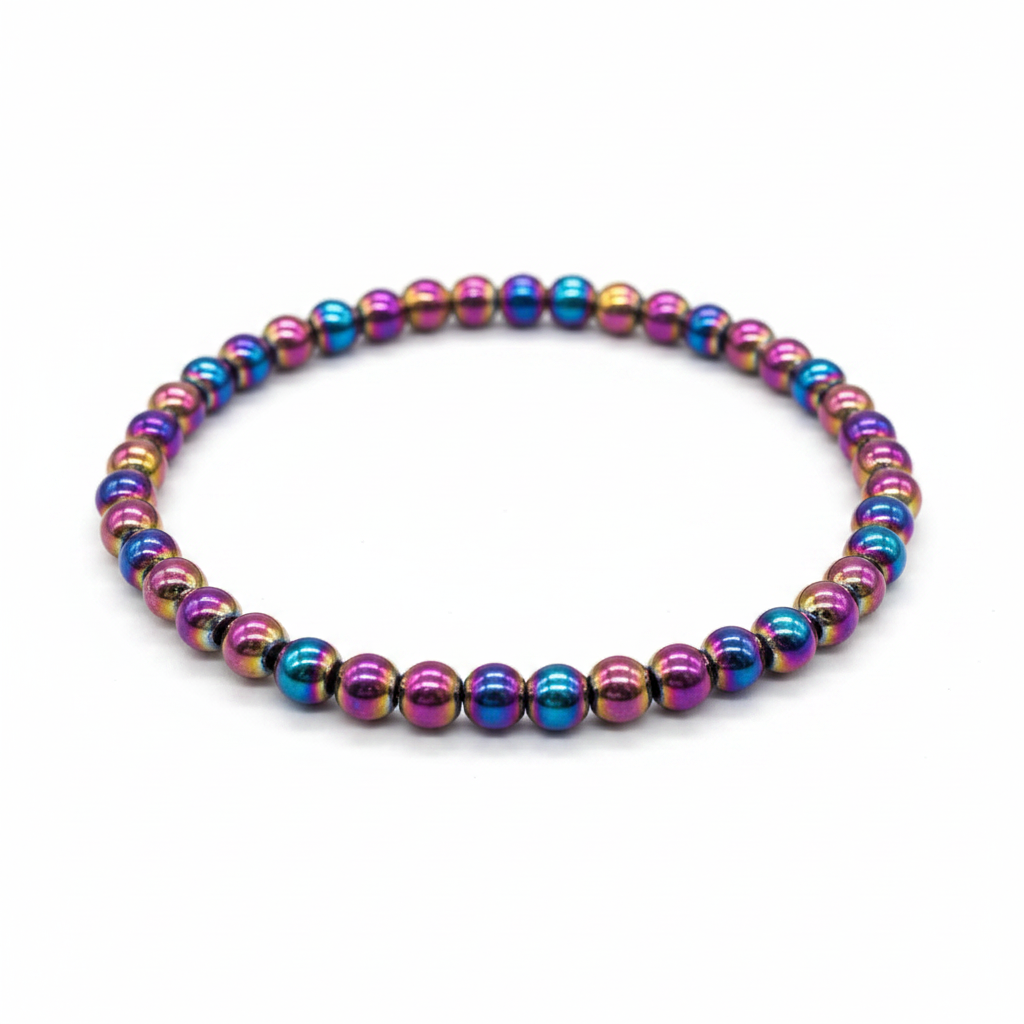 Hematite Rainbow Bracelet, 4mm