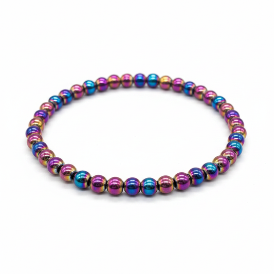 Hematite Rainbow Bracelet, 4mm