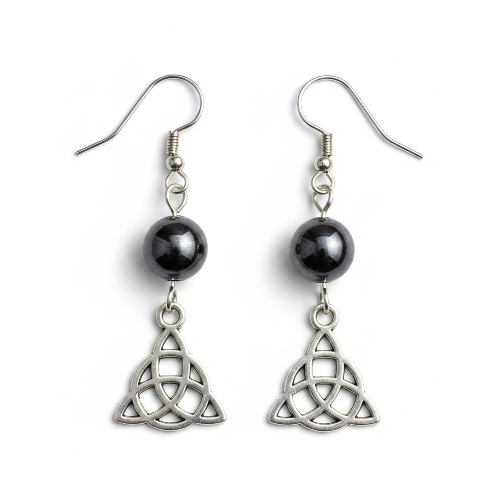 Hematite Triquetra Earrings