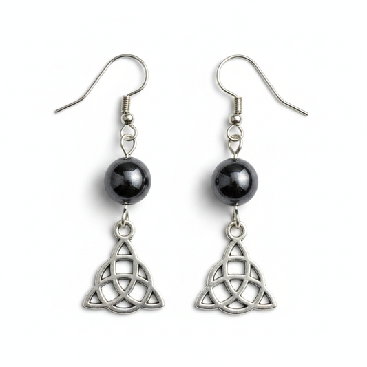 Hematite Triquetra Earrings