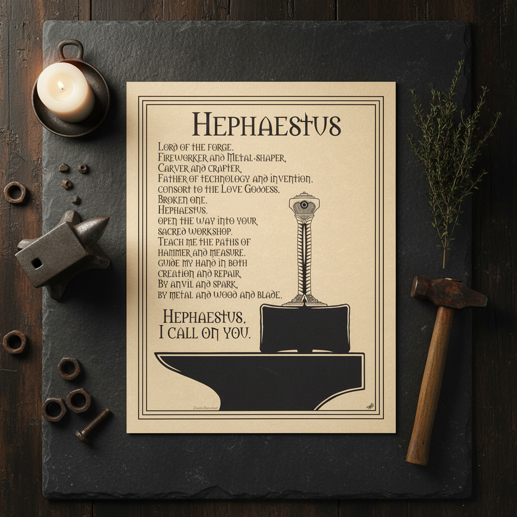 Hephaestus Poster, 8.5" x 11", alternate view
