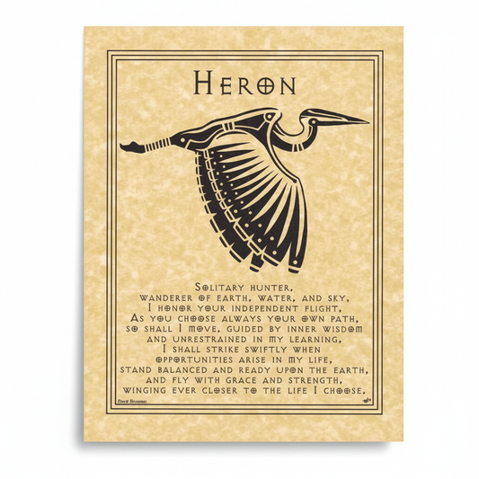 Heron Prayer Poster, 8.5" x 11"