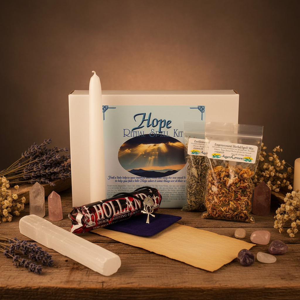 Hope Boxed Ritual Kit, styled on altar