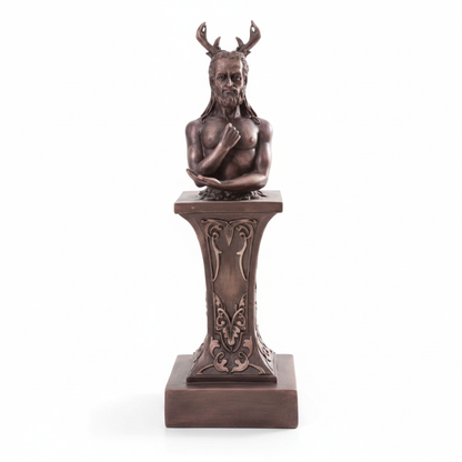 Horned God Bronze Polyresin Statue, 12.5 Inch
