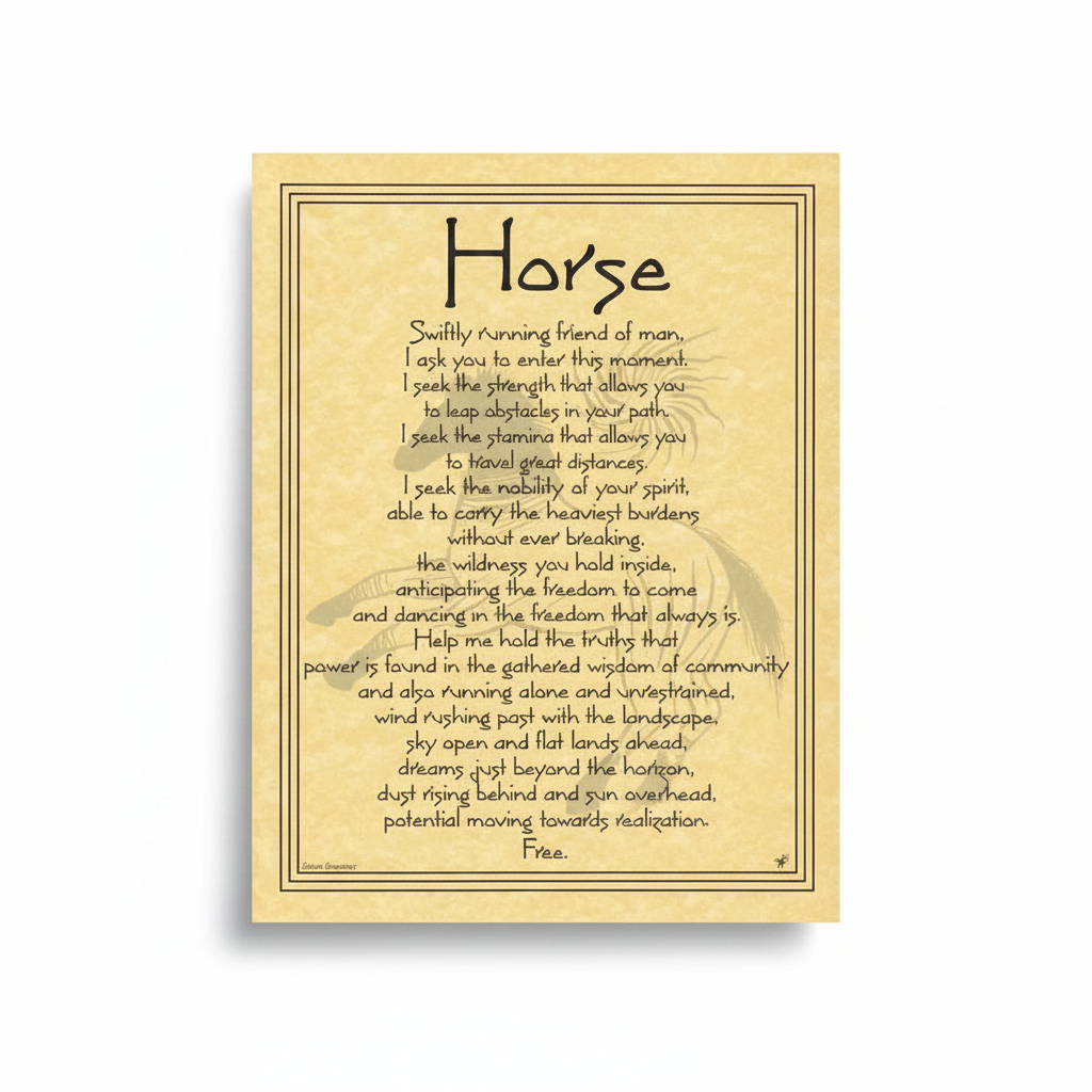 Horse Prayer Poster, 8.5" x 11"