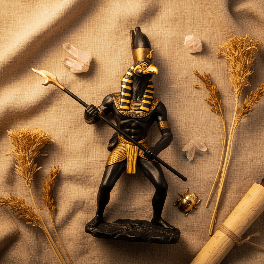 Horus Egyptian God Statue, 14 Inches, alternate view