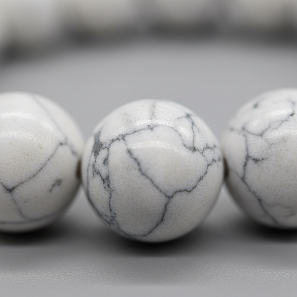 Howlite Gemstone Bracelet, 8mm, detail view