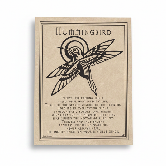 Hummingbird Prayer Poster, 8.5" x 11"