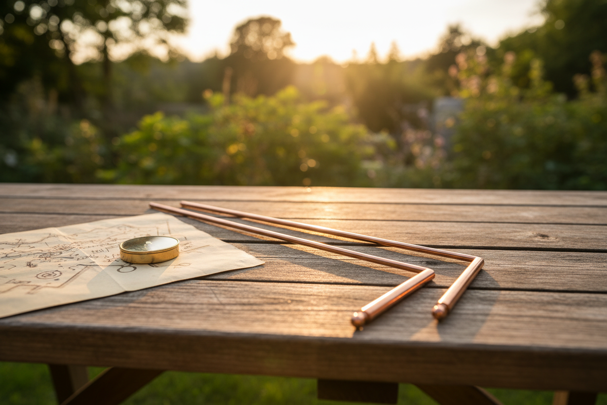 Copper Dowsing Rods – Garden Table