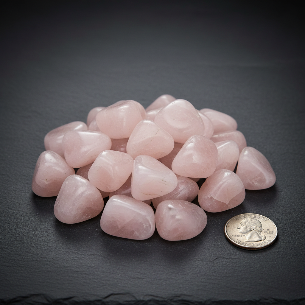 Rose Quartz Tumbled Stones, 1 lb