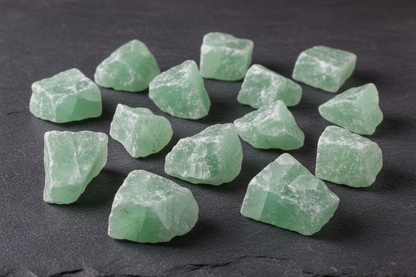 Green Calcite Untumbled Stones, 1 lb