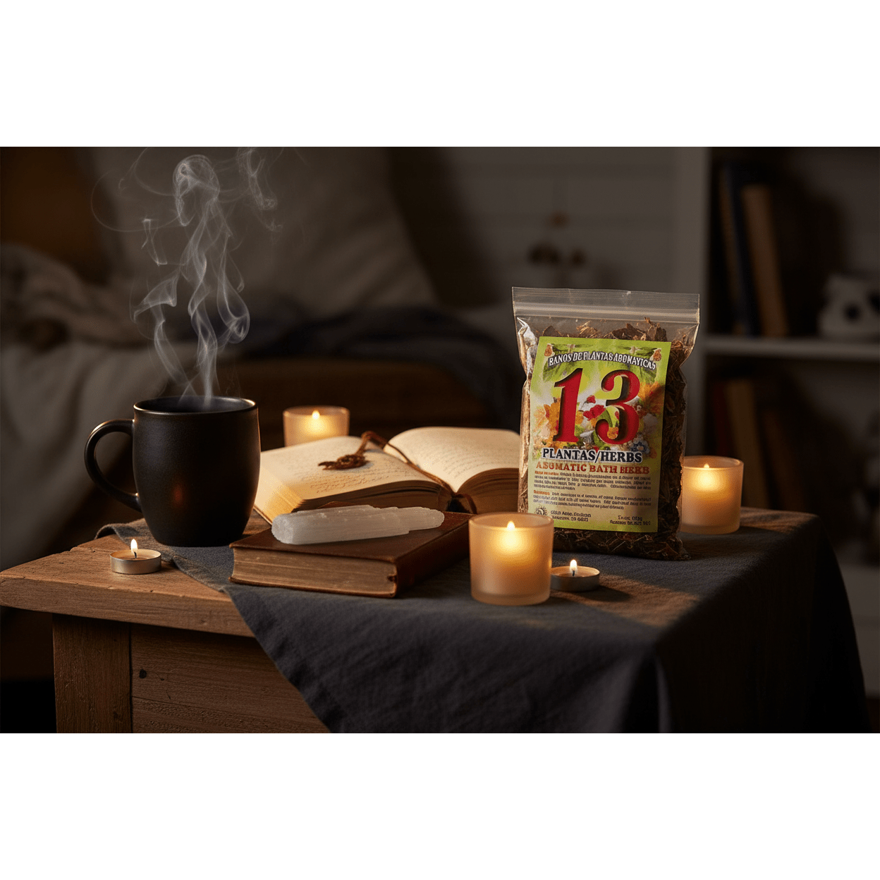Nightstand Self-Care Scene