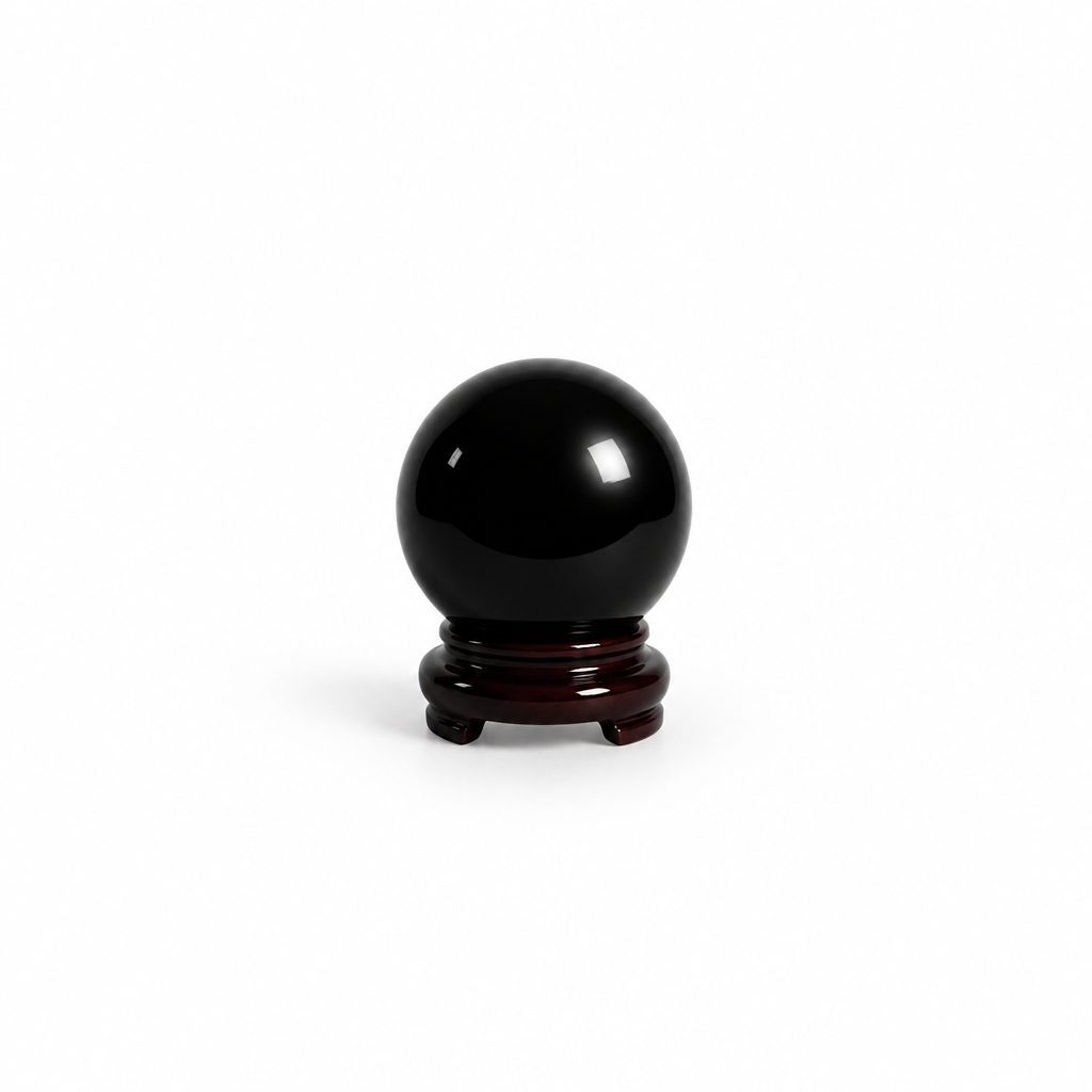 Black Crystal Gazing Ball, 50mm (1.75 Inch)