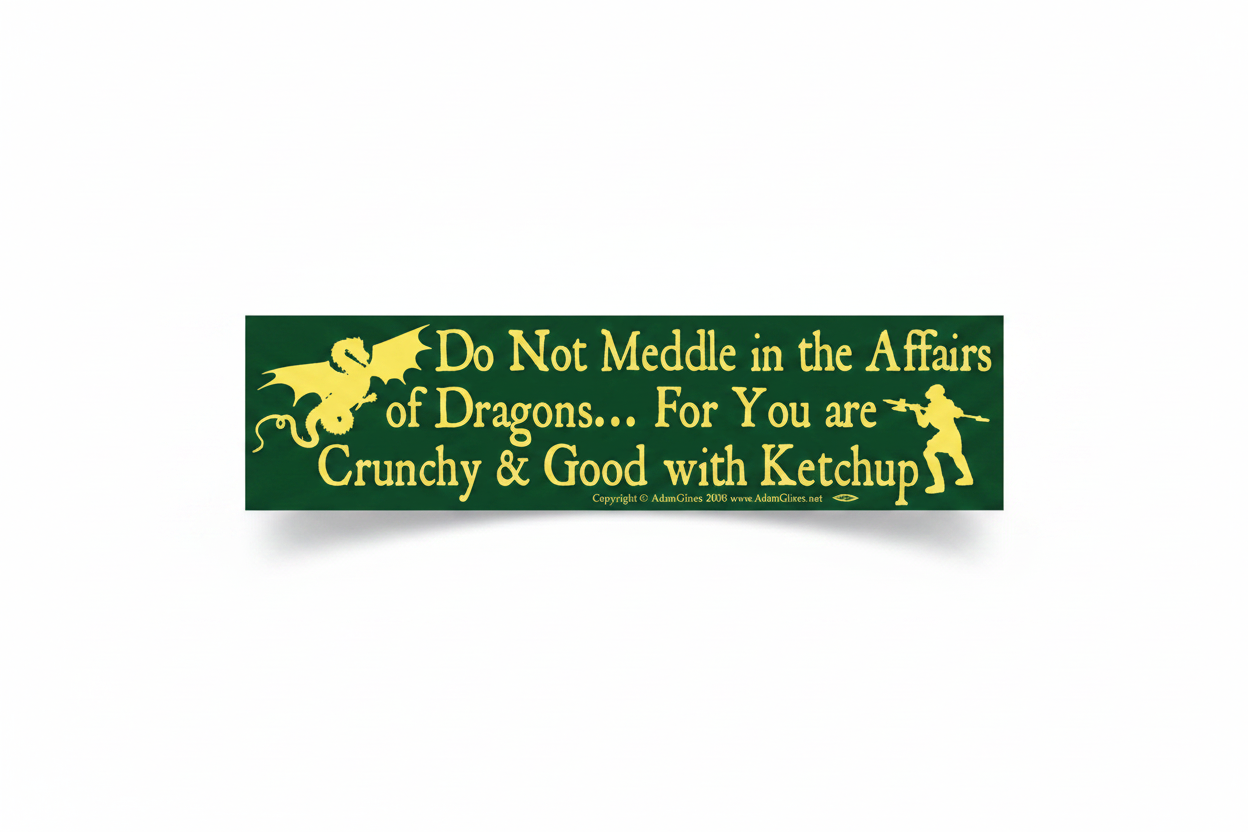 Do Not Meddle In The Affairs Of Dragons For You Are Crunchy and Good with ketchup
