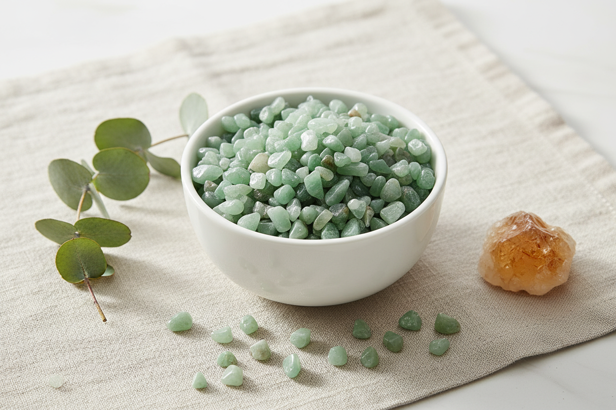 Green Aventurine Tumbled Chips, 1 lb 8-12mm