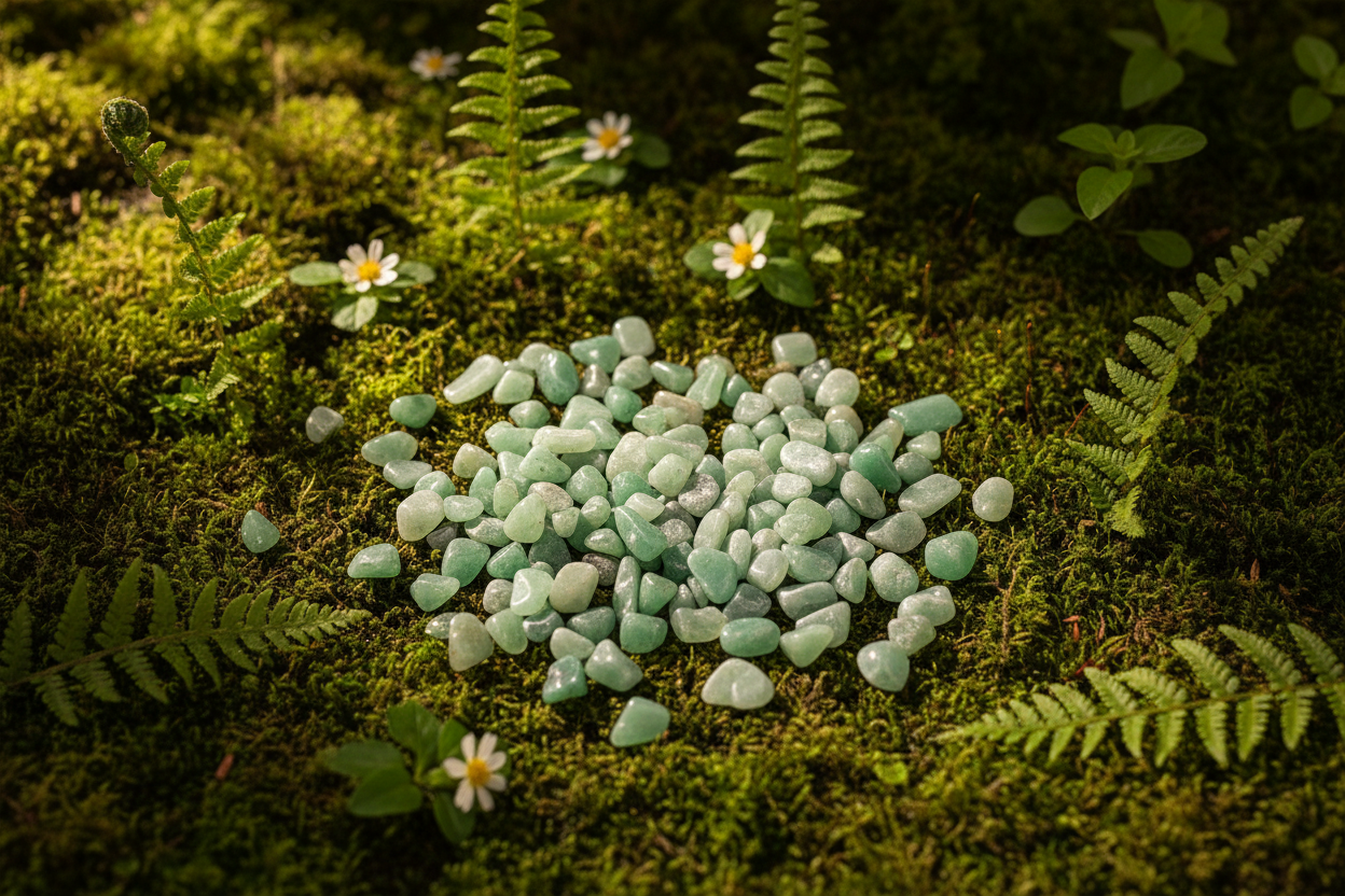 Green Aventurine Tumbled Chips, 1 lb 8-12mm