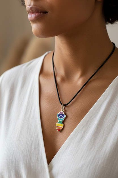 Chakra Goddess Pendant, 1 3/4"