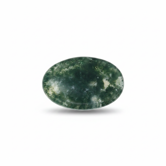 Moss Agate Worry Stone, 1.5"