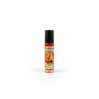 Attraction Perfume Oil with Pheromones 1/3 oz roll-on bottle on clean white background studio shot