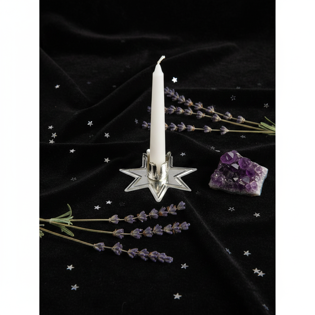 Silver Fairy Star Chime candle holder