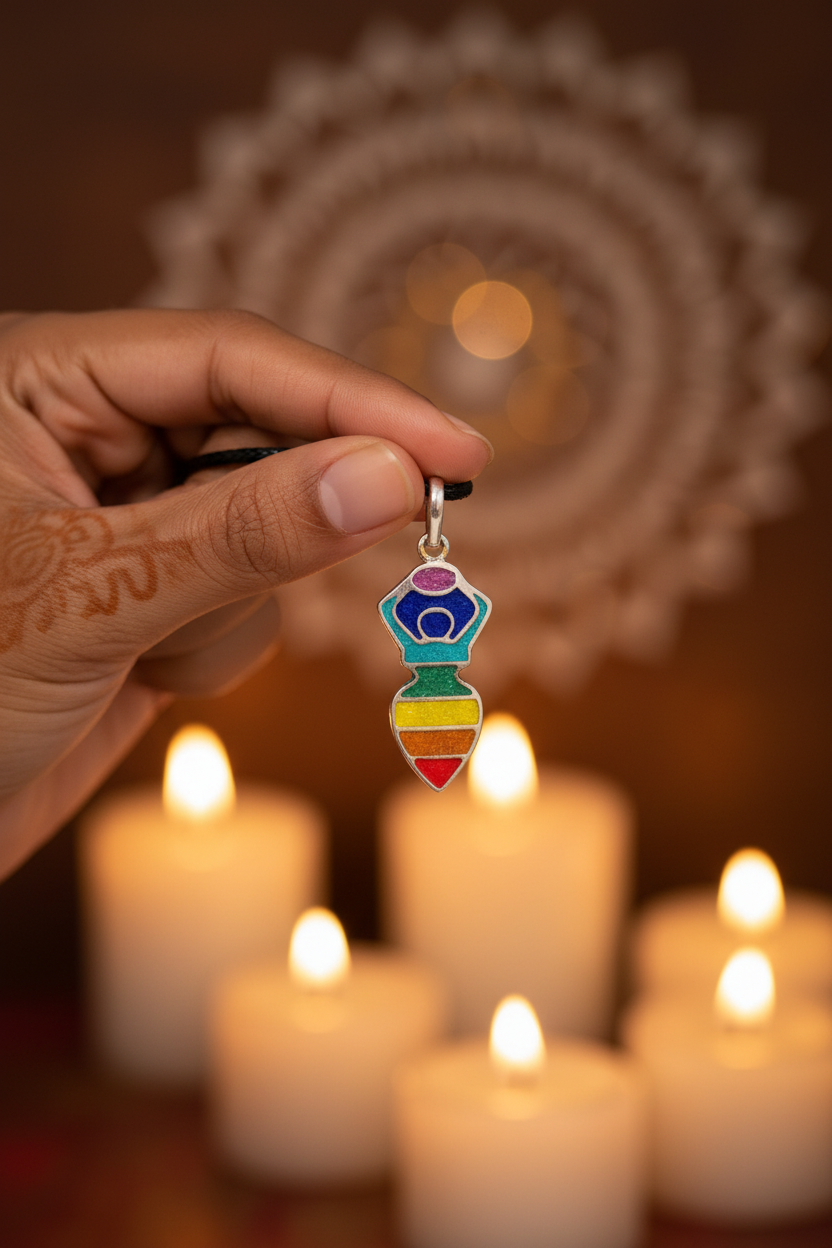 Chakra Goddess Pendant, 1 3/4"